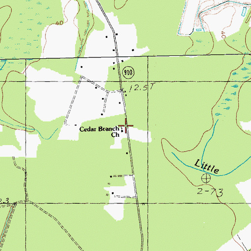 Topographic Map of Cedar Branch Church, SC