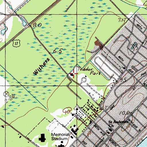 Topographic Map of Central Baptist Church, SC