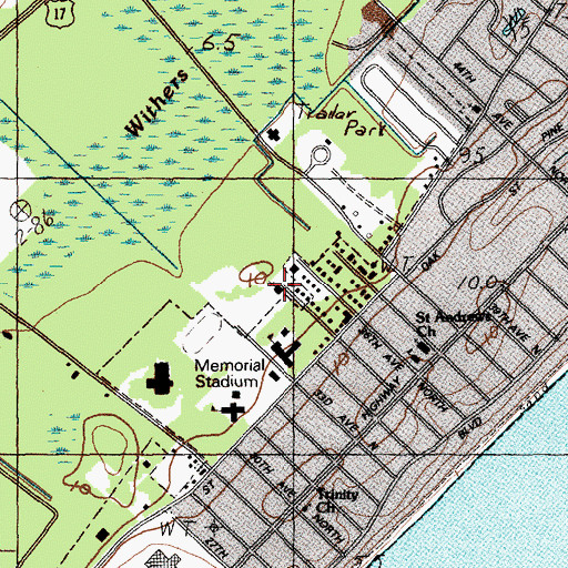 Topographic Map of Coastal Community Church, SC