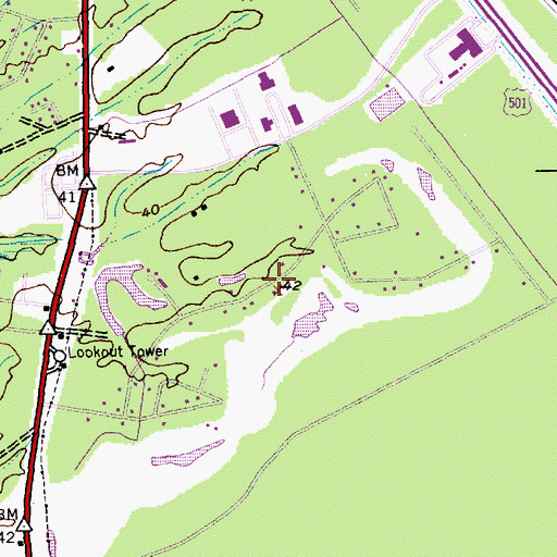 Topographic Map of Coastal Heights, SC