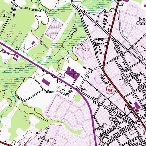 Topographic Map of Coastal Mall Shopping Center, SC