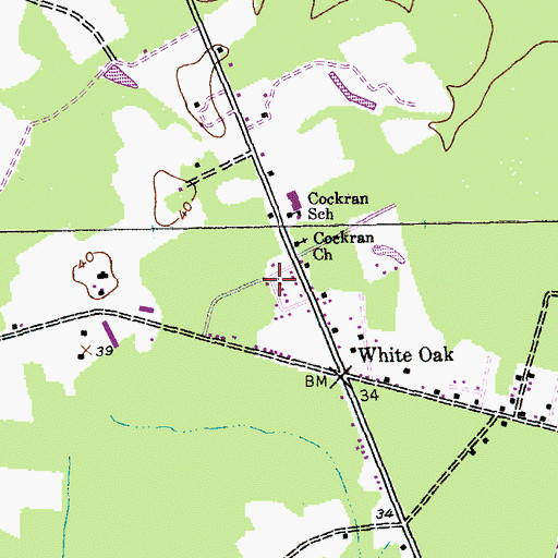 Topographic Map of Cochran Town, SC