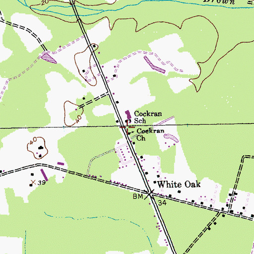 Topographic Map of Cockran School (historical), SC