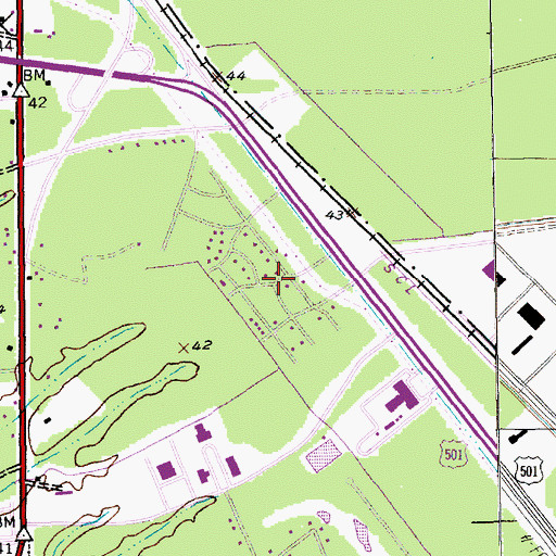 Topographic Map of College Park, SC