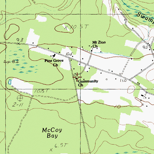 Topographic Map of Community Church, SC