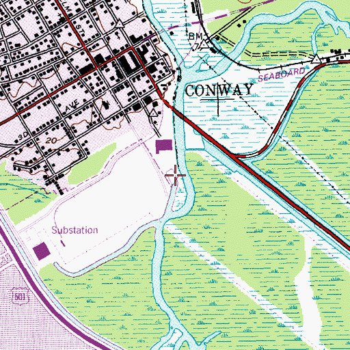 Topographic Map of Conway Marina, SC