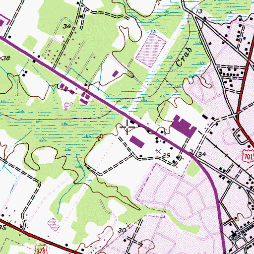 Topographic Map of Conway Plaza Shopping Center, SC