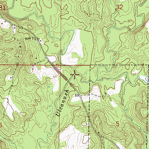 Topographic Map of Pace Creek, AL