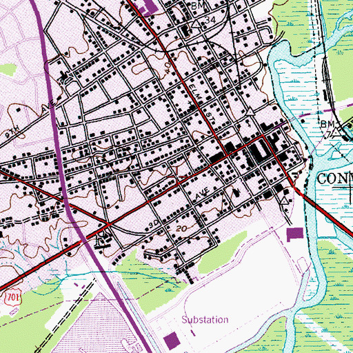 Topographic Map of Conway Shopping Center, SC