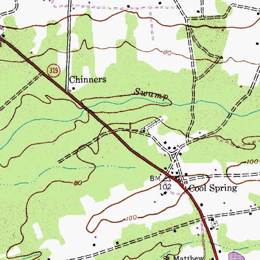 Topographic Map of Cool Springs Southern Methodist Church, SC