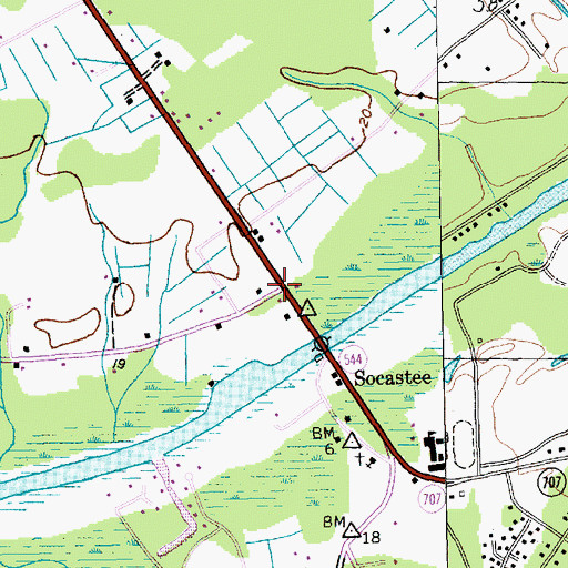 Topographic Map of Coopers, SC