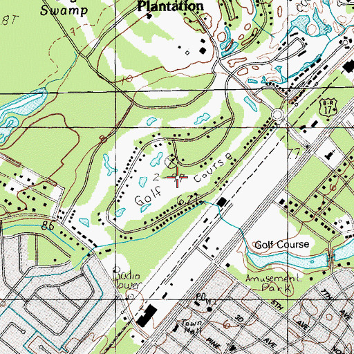 Topographic Map of Deer Track Golf Club, SC