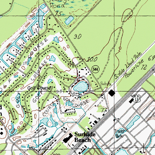 Topographic Map of Deer Track Villas, SC