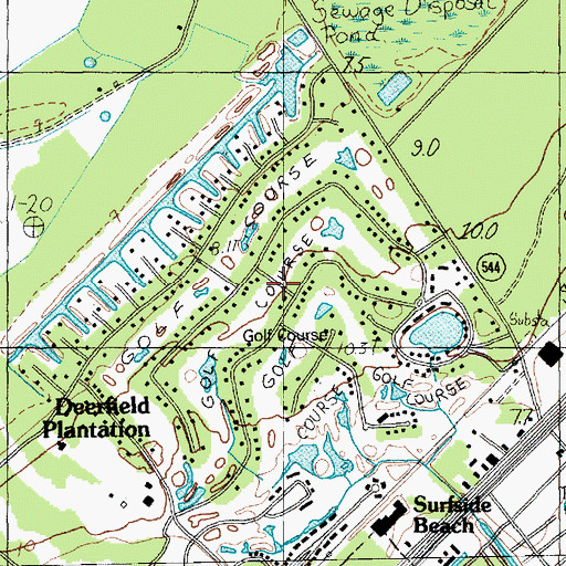 Topographic Map of Deerfield Plantation, SC