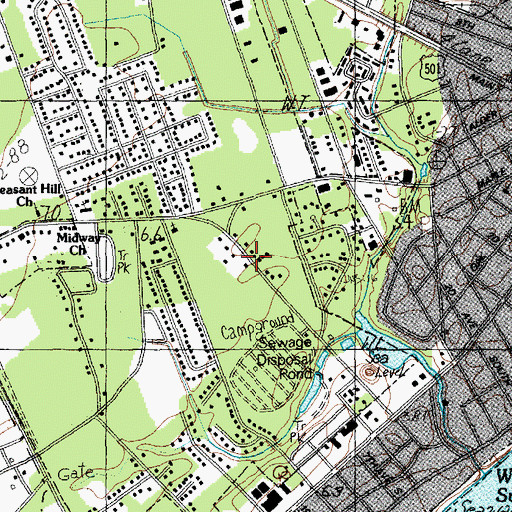 Topographic Map of Dogwood, SC