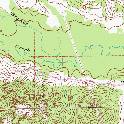 Topographic Map of Padgett Branch, AL