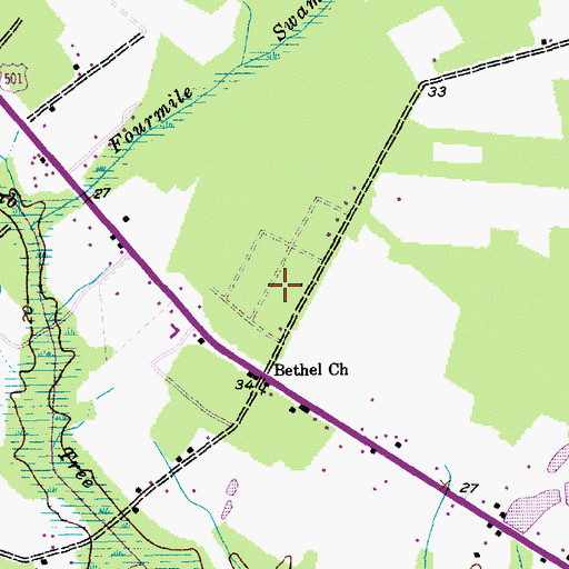Topographic Map of El Bethel, SC