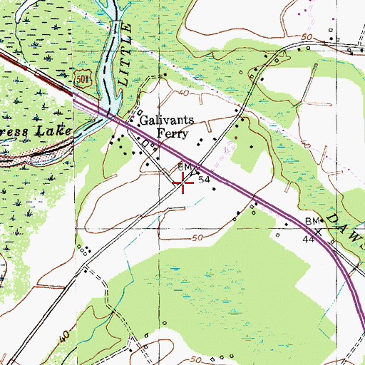 Topographic Map of Evans Store (historical), SC
