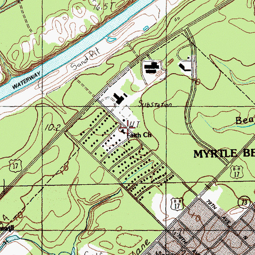 Topographic Map of Faith Church, SC