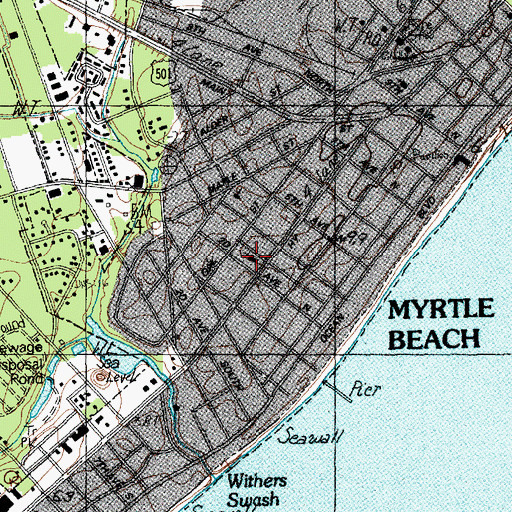 Topographic Map of First Baptist Church, SC