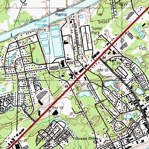 Topographic Map of First Baptist Church, SC