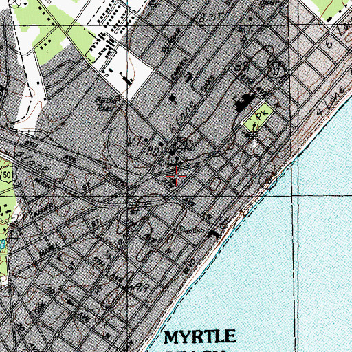Topographic Map of First United Methodist Church, SC