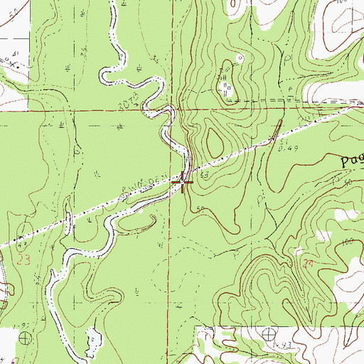 Topographic Map of Page Creek, AL