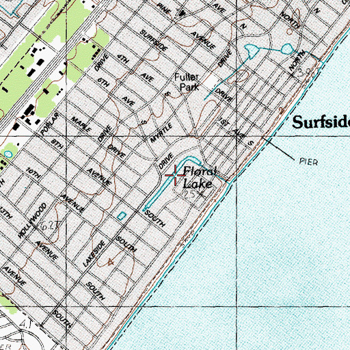 Topographic Map of Floral Lake, SC