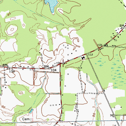 Topographic Map of Fowler School (historical), SC