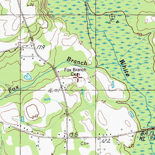 Topographic Map of Fox Branch Cemetery, SC