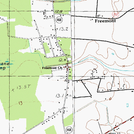 Topographic Map of Freemont Church, SC