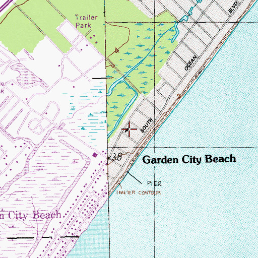 Topographic Map of Garden City Baptist Church, SC