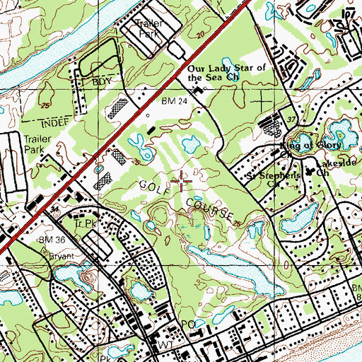 Topographic Map of Gator Hole Golf Course, SC