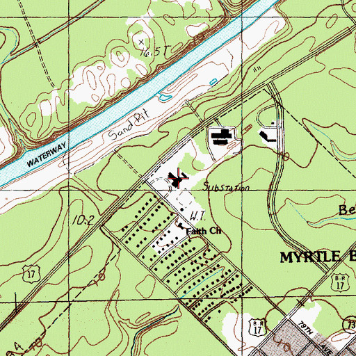 Topographic Map of Grand Strand Career Center, SC