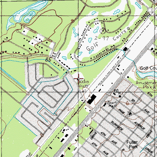 Topographic Map of Grand Strand Tennis Club, SC