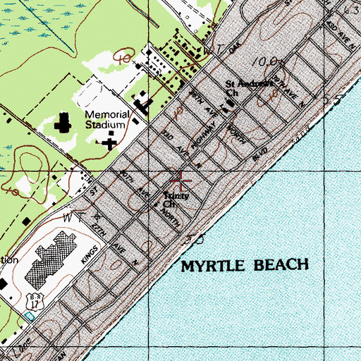 Topographic Map of Grand Strand Unity Church, SC