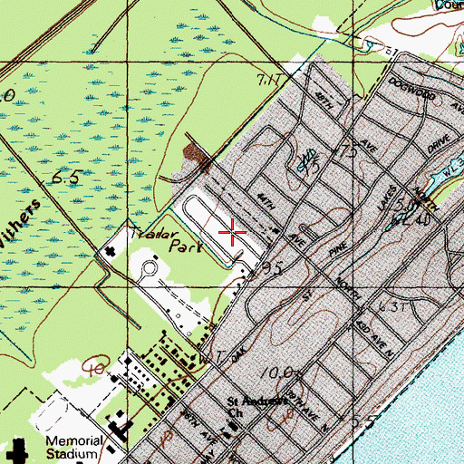 Topographic Map of Green Bay Park, SC