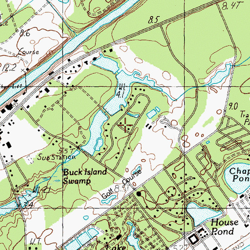 Topographic Map of Green Lakes, SC