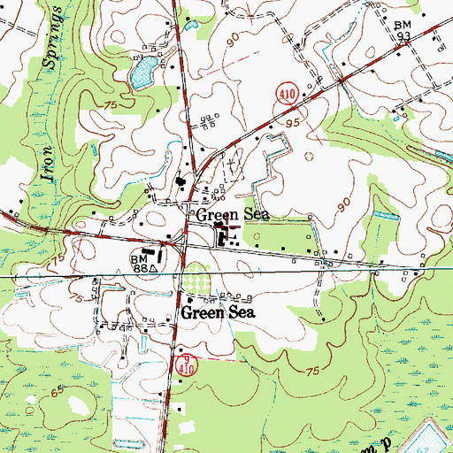 Topographic Map of Green Sea-Floyds Middle School, SC