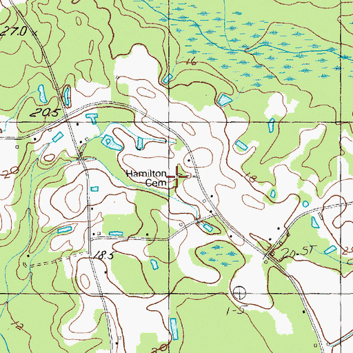 Topographic Map of Hamilton Cemetery, SC