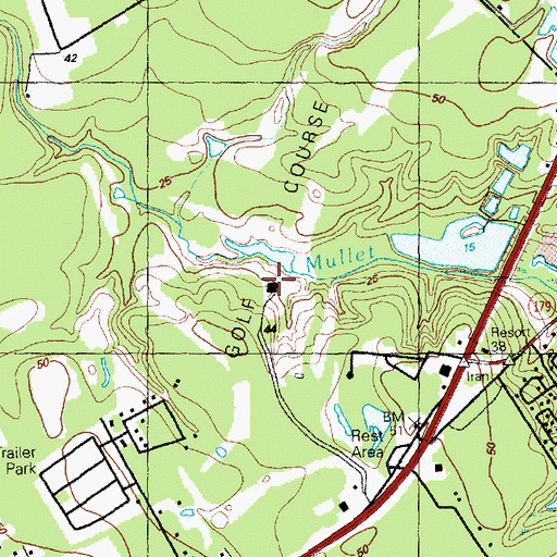 Topographic Map of Heather Glen Golf Course, SC