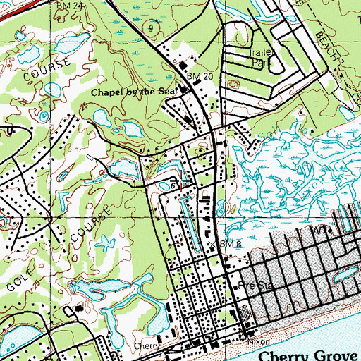 Topographic Map of Heritage Shores, SC