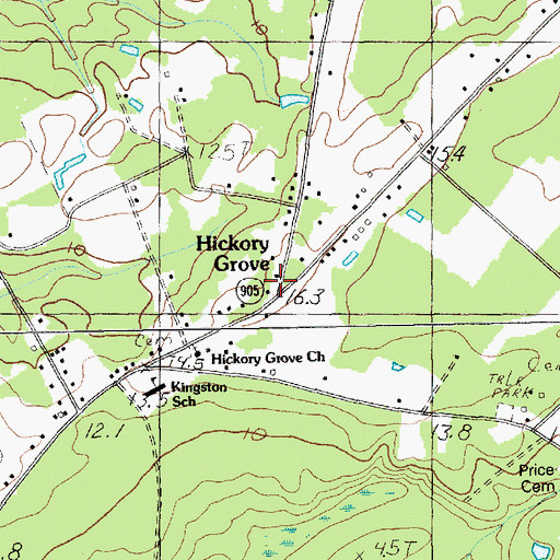 Topographic Map of Hickory Grove, SC