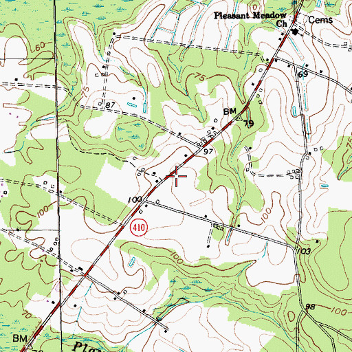 Topographic Map of Hickory Hill School (historical), SC
