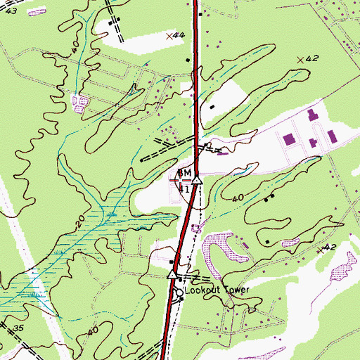 Topographic Map of Hillcrest Cemetery, SC