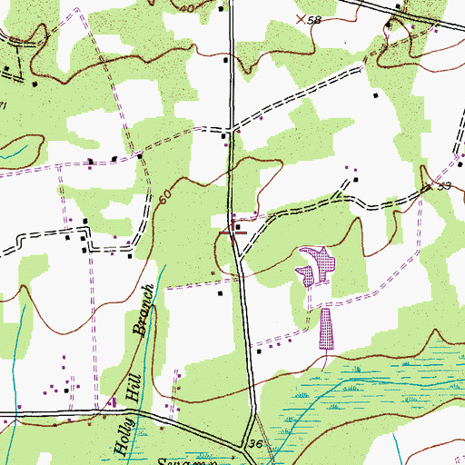 Topographic Map of Holly Hill Church (historical), SC
