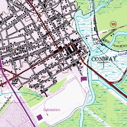 Topographic Map of Horry County Courthouse, SC