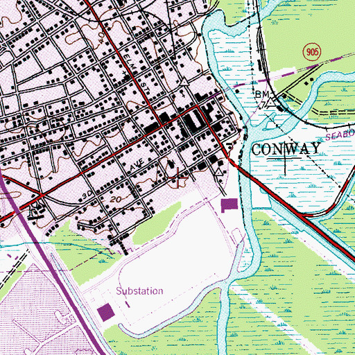 Topographic Map of Horry County Jail, SC