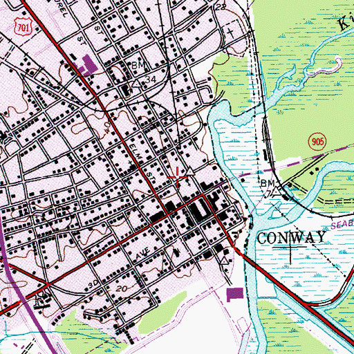 Topographic Map of Horry County Library, SC