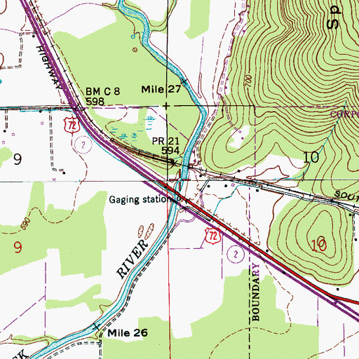 Topographic Map of Paint Rock Valley, AL